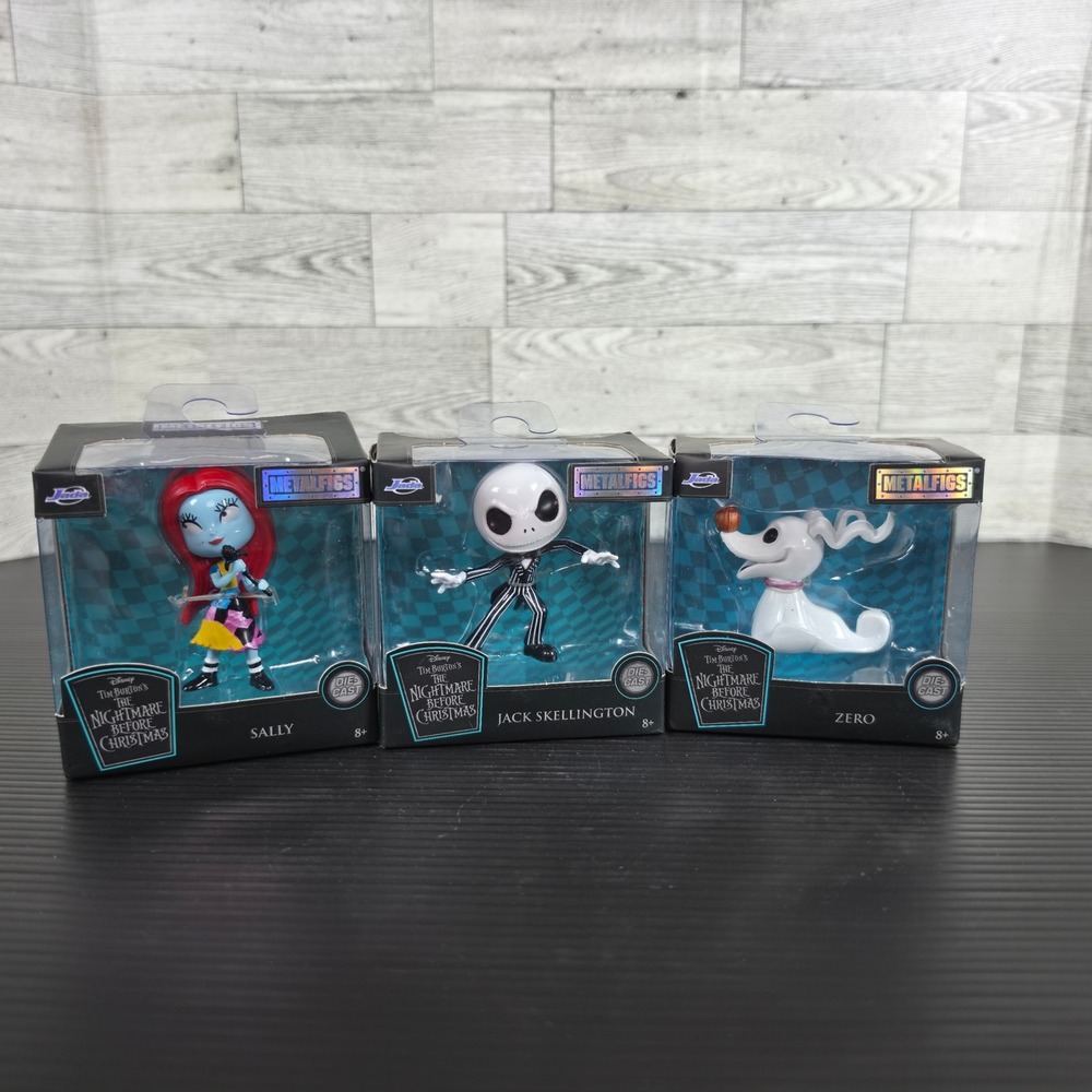 Jada Metalfigs Nightmare Before Christmas Jack Sally Zero Die-Cast Figure 3pk